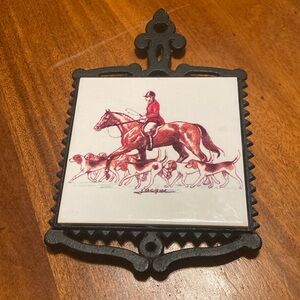 Fox hunting theme trivet